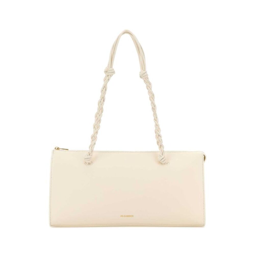 Jil Sander Women Ivory Leather Tangle Tent Shoulder Bag